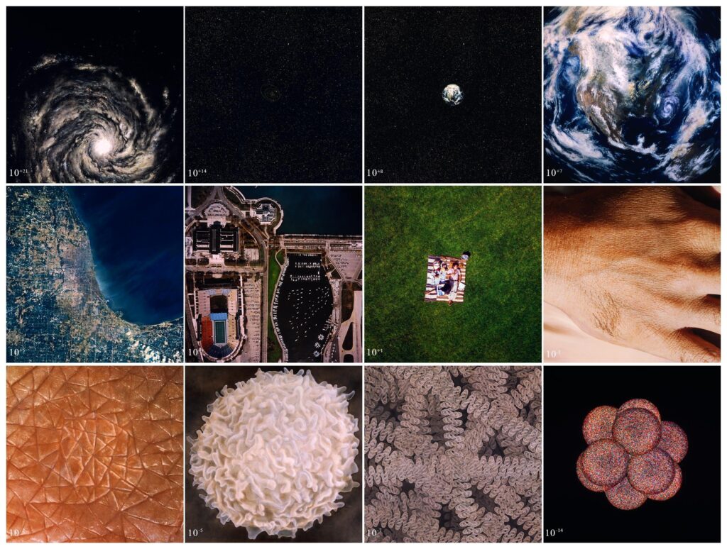 Still images from the Eames film, "Powers of Ten."